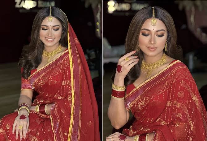 বিয়ের ছবিতে ফারিণ যেমন