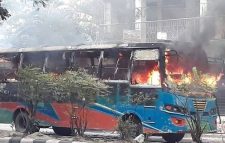 যাত্রীবেশে দুজন উঠে বাসে আগুন