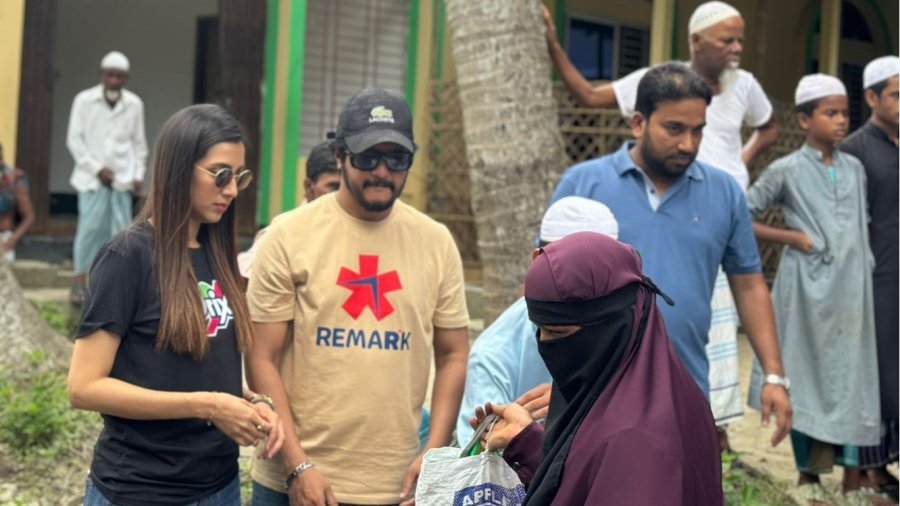 শাকিব খানের বার্তা নিয়ে চাঁদপুরে ইমন-মিম