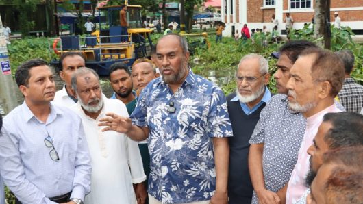 খোজারখলা পুকুরে শুরু উদ্ধার অভিযান