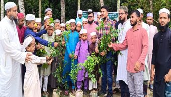 ৩২০ গাছ বিতরণ ও সুমন আলমকে সংবর্ধনা