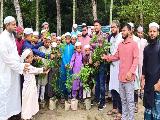 ৩২০ গাছ বিতরণ ও সুমন আলমকে সংবর্ধনা