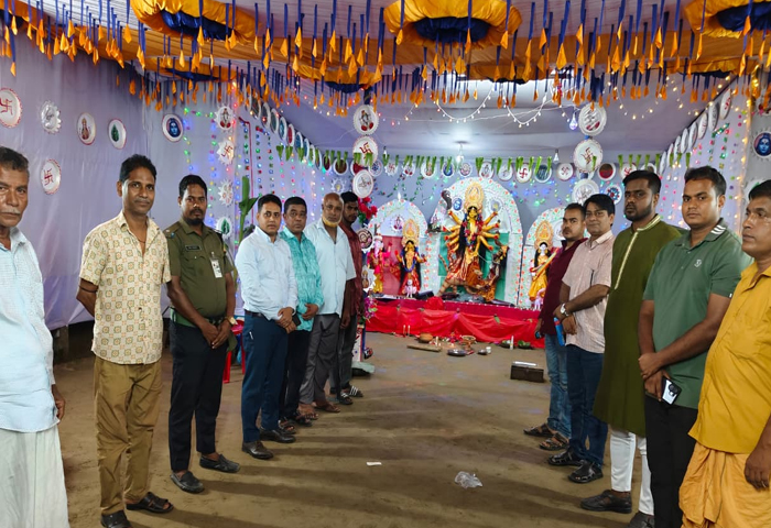 গোয়াইনঘাটে দুর্গাপূজার নিরাপত্তা পর্যবেক্ষণে ইউএনও